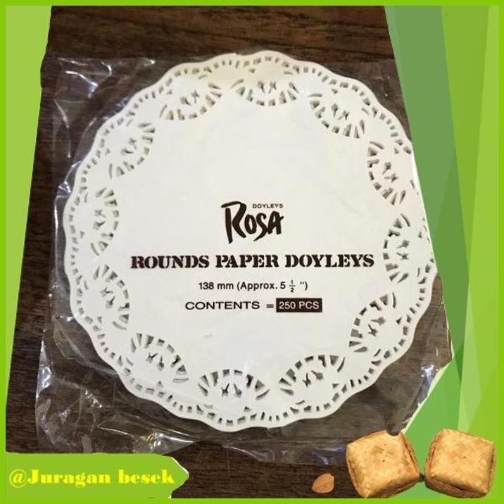 5 pcs ukuran d 10  cm-Alas Renda Bulat Toples kecil - Round Paper Doy-doilespaper-samir mika-mika-do