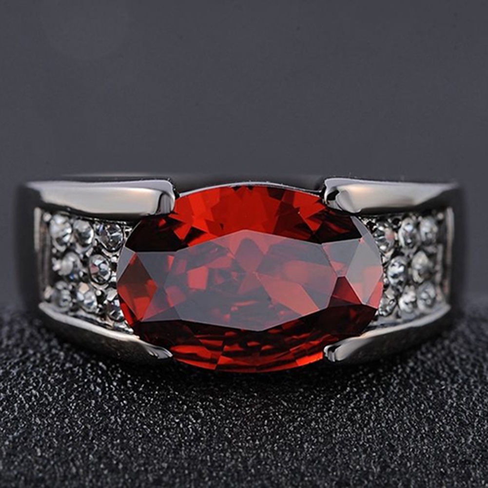Hu Hu Hu Hu Hu Alat Bantu Pasang Kacamata♡ Cincin Berlian Imitasi Warna Merah Ukuran 8-12 Untuk Pria
