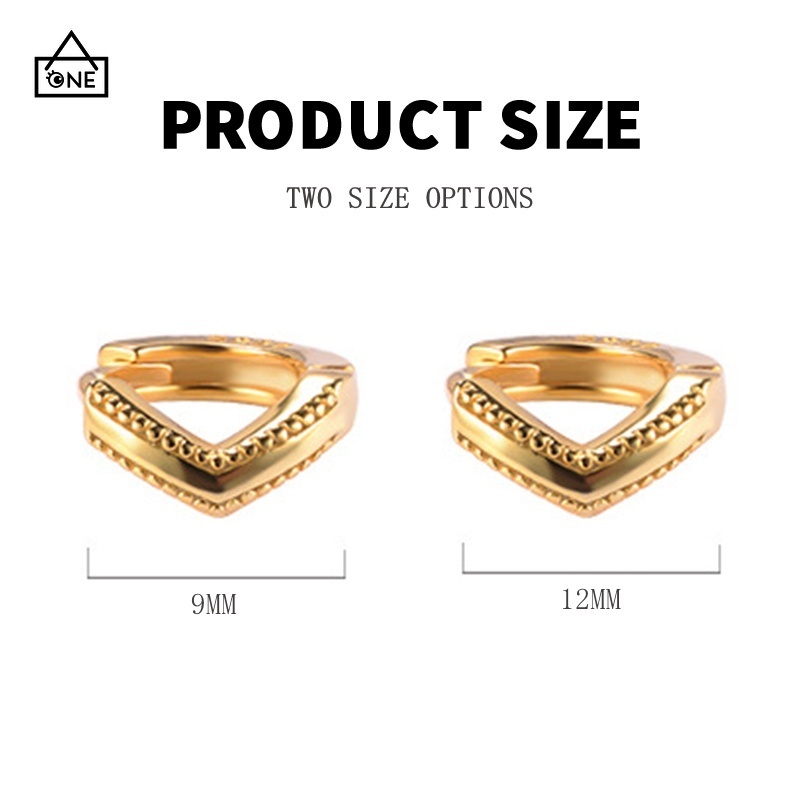 COD❤1 Pasang14K Berlapis Emas Anting Wanita Korea Mini Zircon Hoop Anting jepit huggie Piercing  A one