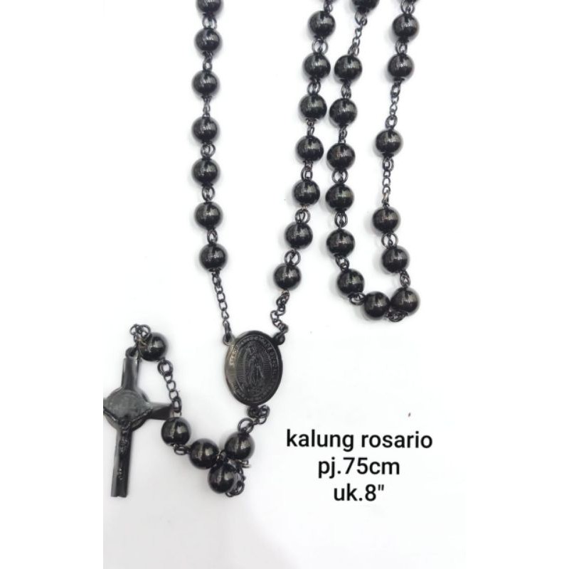 Kalung Rosario Hitam Titanium96