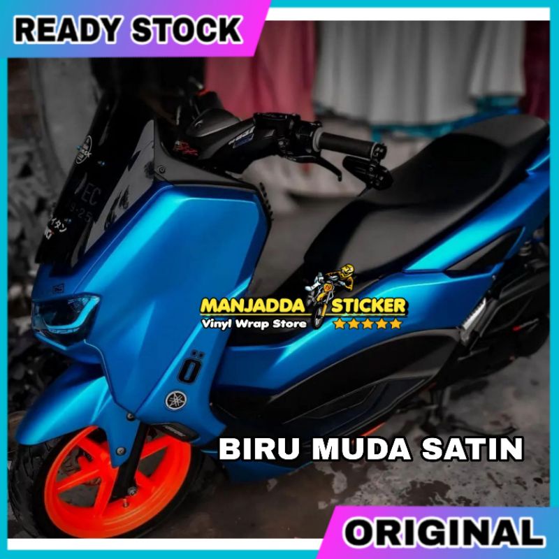 skotlet stiker decal nmax polos fullbody warna tosca satin tinggal dipasang tanpa ribet potong bahan