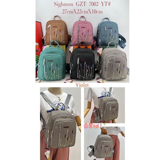 Tas Wanita Ransel SIGHMON Original Tas Ransel 3 in 1 Import Fashion Korea Tas Ransel Canvas Import Trendy Waterproof-GZT 7002-YT
