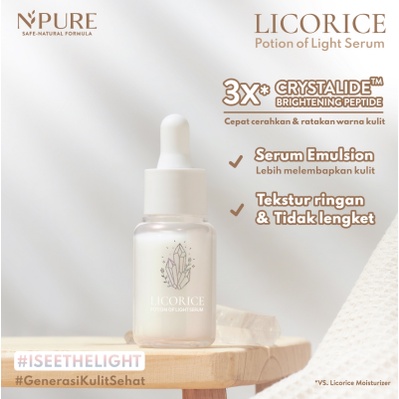 ✨ AKU MURAH ✨ NPURE LICORICE Potion Of Light Serun 20ml / Serum Wajah