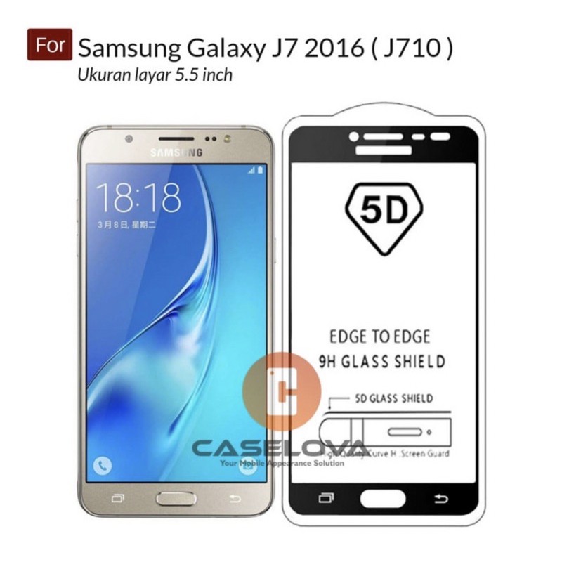 TEMPERED GLASS FULL LEM SAMSUNG J7 2016 J710 - BC
