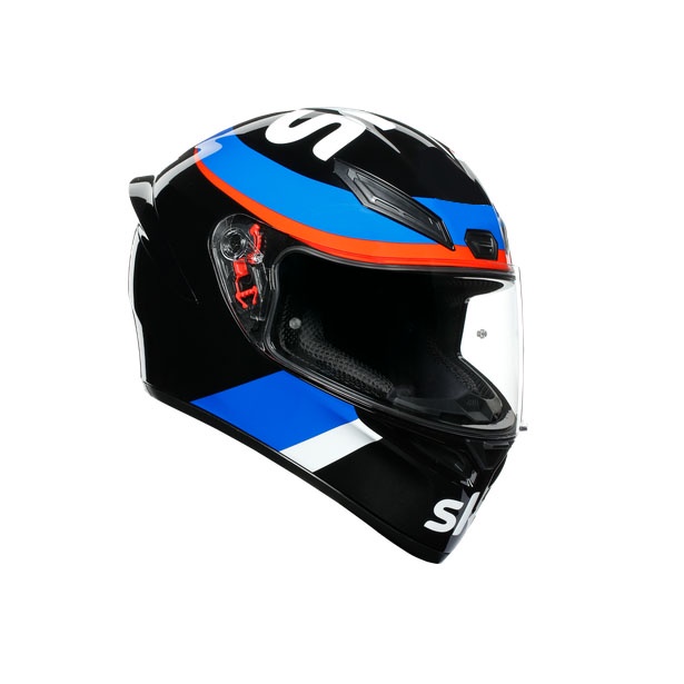 Helm A&amp;V K1 VR46 Sky Racing Team Helm Full Face Helm Cargloss