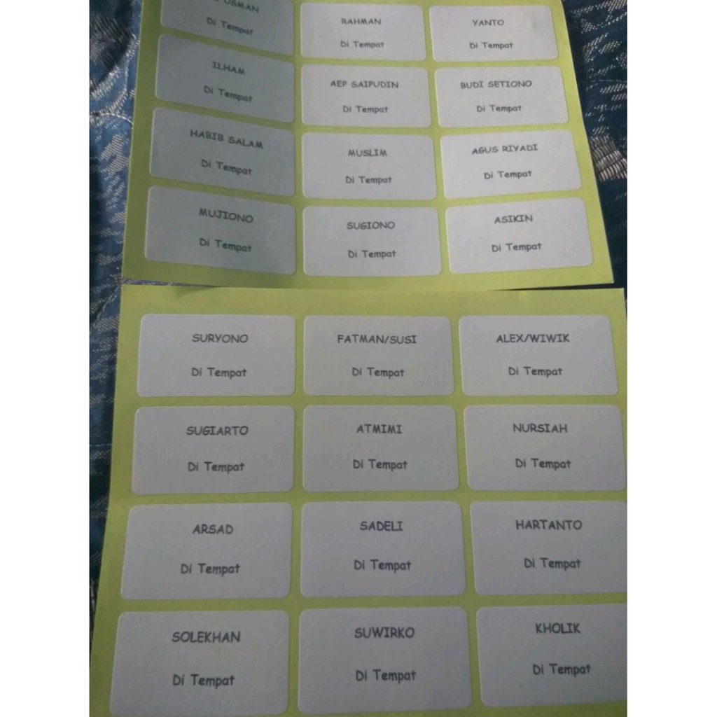 

Termurah label nama untuk undangan pernikahan khitanan & acara lainny Terlaris