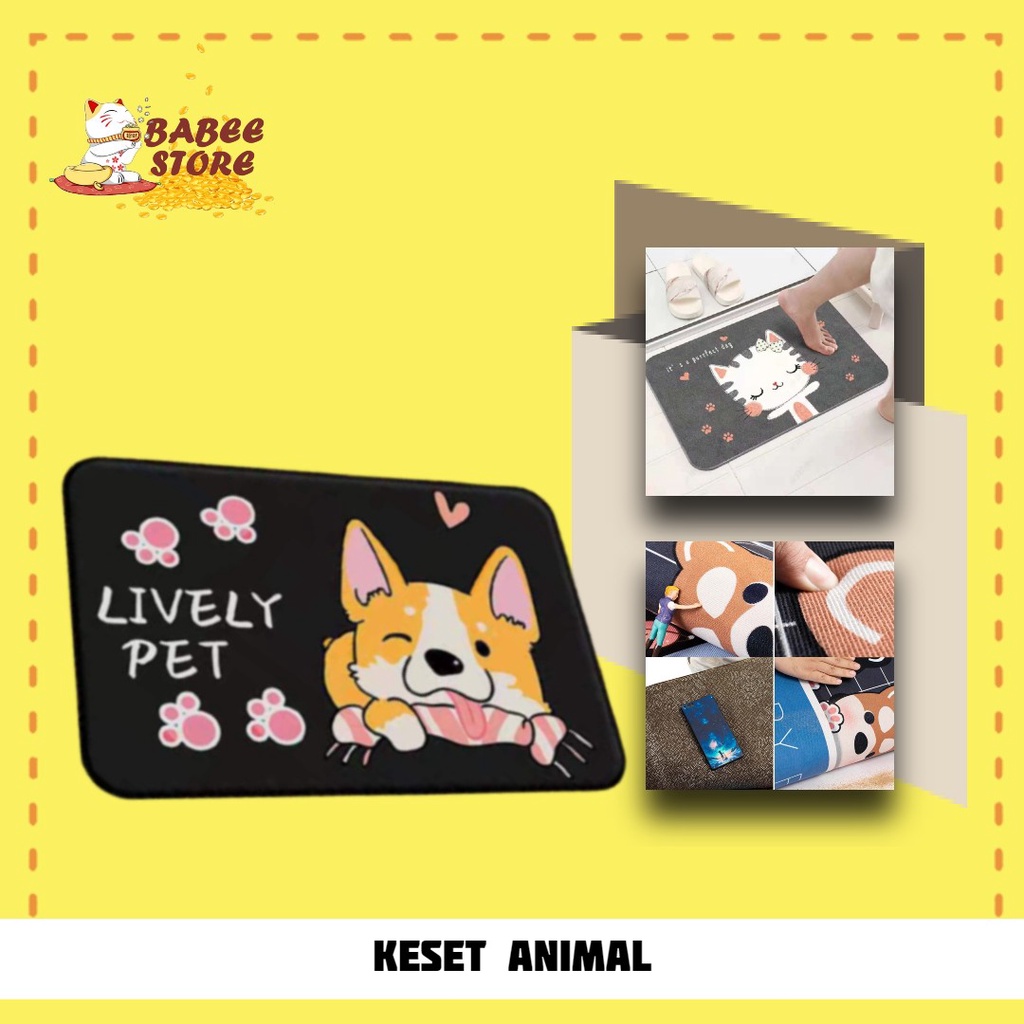 BABEE - KESET KAMAR MANDI ANTI SLIP MOTIF ANIMAL CANTIK / KESET KAKI KARAKTER / LAP KAKI KAMAR TIDUR