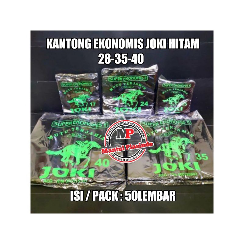 isi 50lbr Kantong Plastik Ekonomis 28,35 &amp; 40Hitam