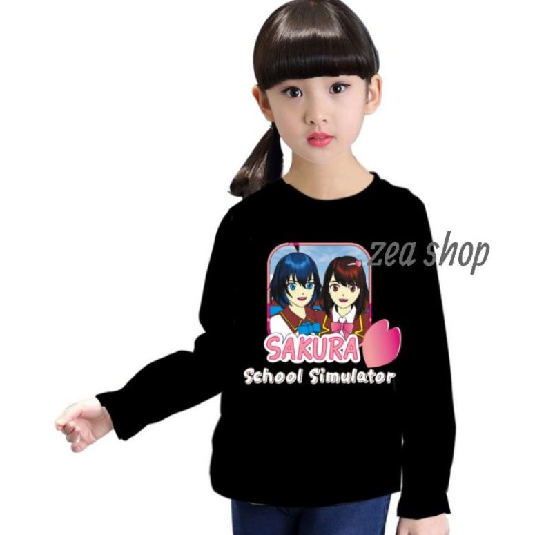 Kaos Anak Perempuan Lengan Panjang Sakura School Simulator (132) [PRM.21Jl22ѕ]