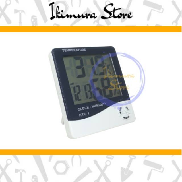 Higrometer HTC-1 Termometer Jam Digital / Alat Pengukur Suhu Ruangan Hygrometer