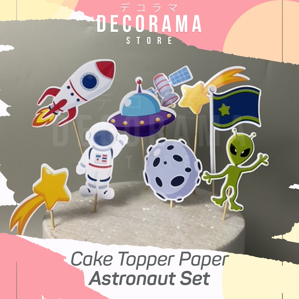 Cake Topper Astronaut Set DEKORASI ULTAH ANAK MURAH