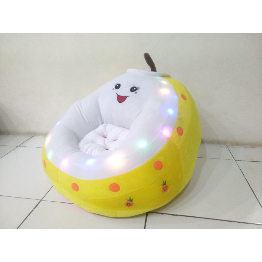 Sofa anak karakter Boba plus lampu LED Sofa Lucu