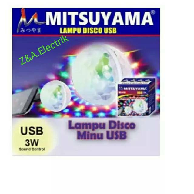 Lampu Disco Handphone MITSUYAMA MS-415  Selfi Ring LED Kelap Kelip Lampu Musik HP - Colokan  Android