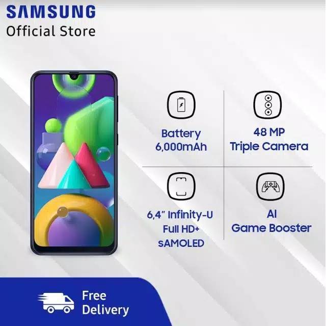 SAMSUNG GALAXY M21 4/64 RAM 4GB ROM 64GB GARANSI RESMI SAMSUNG SEIN