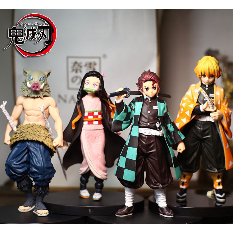 Anime Demon Slayer Figure Kimetsu No Yaiba model Giyuu Zenitsu Rengoku Nezuko Tanjirou Figurine Mainan Dekorasi