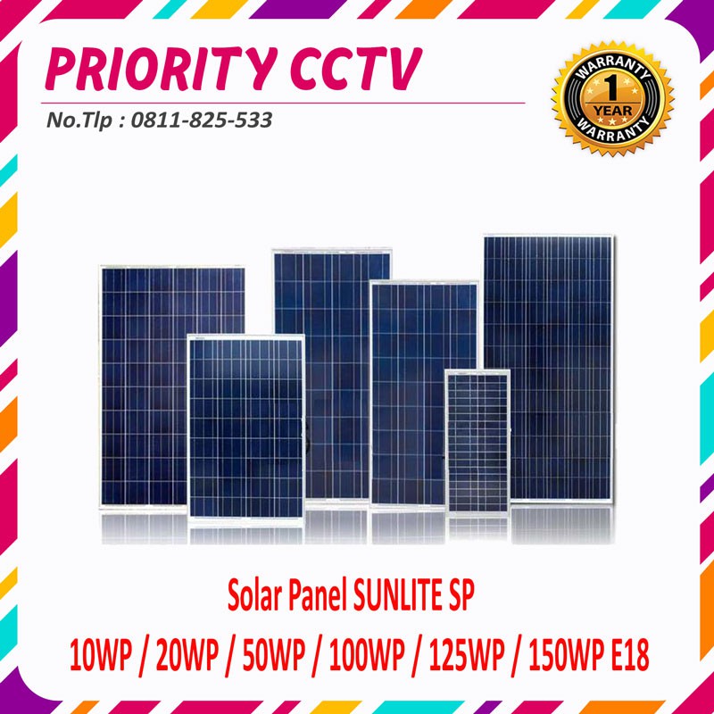 Solar Panel SUNLITE SP 10WP / 20WP / 50WP / 100WP / 125WP / 150WP E18 - 125 WP