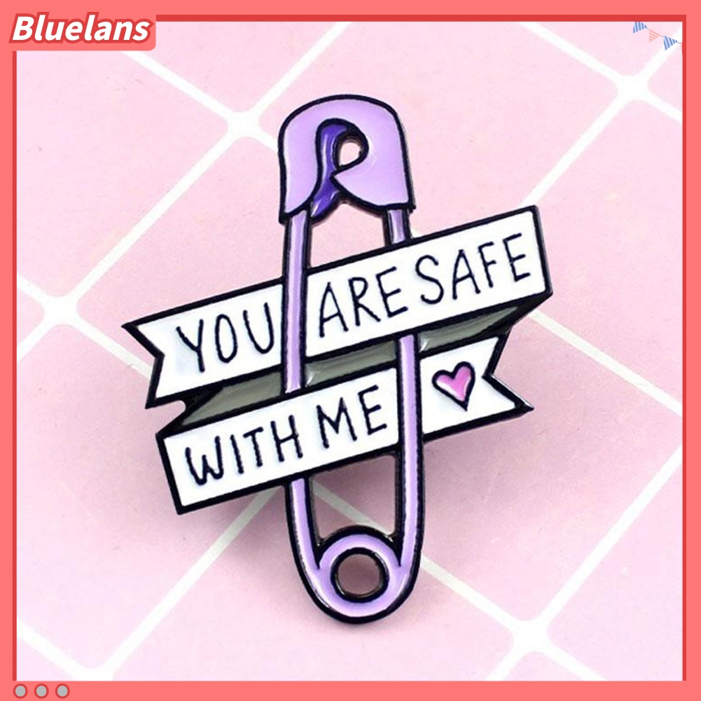 Bluelans Fashion Letters YOU ARE SAFE WITH ME Alloy Enamel Brooch Pin Badge Clip Gift