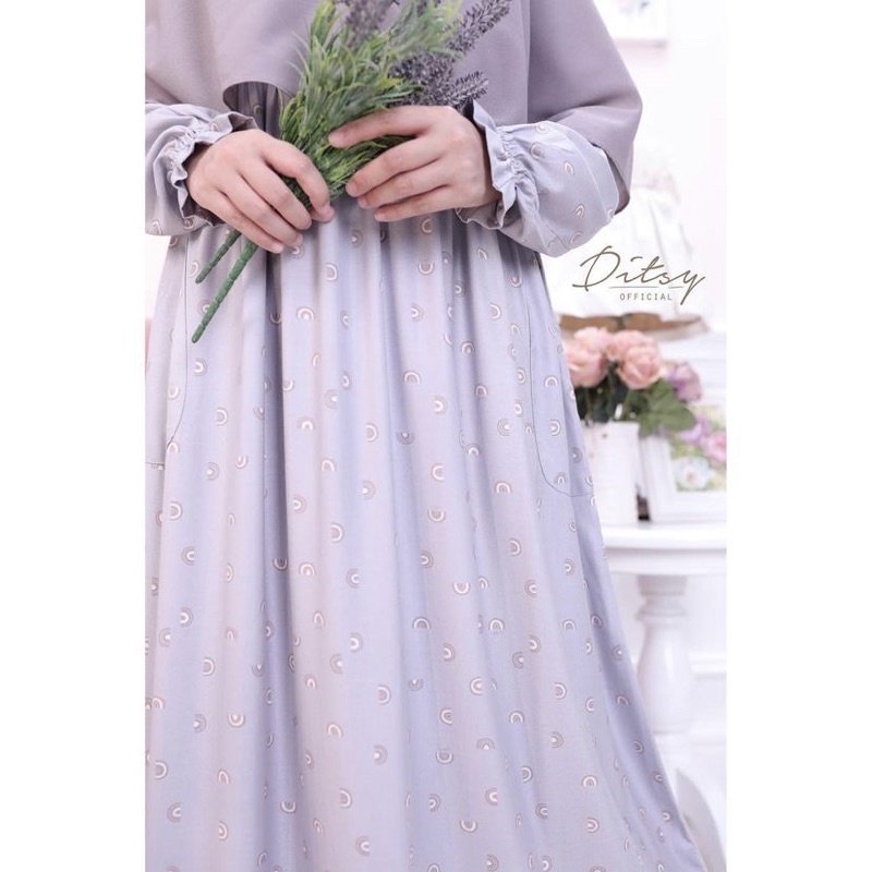 ditsy rainbow grey L