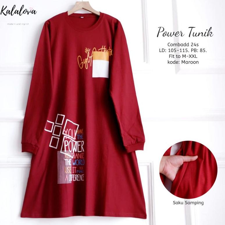 Tunik Bahan KaosJumbo Import Muslim. Tunik kekinian original by Kalalova. Power Tunik LD 115 –DPU.19