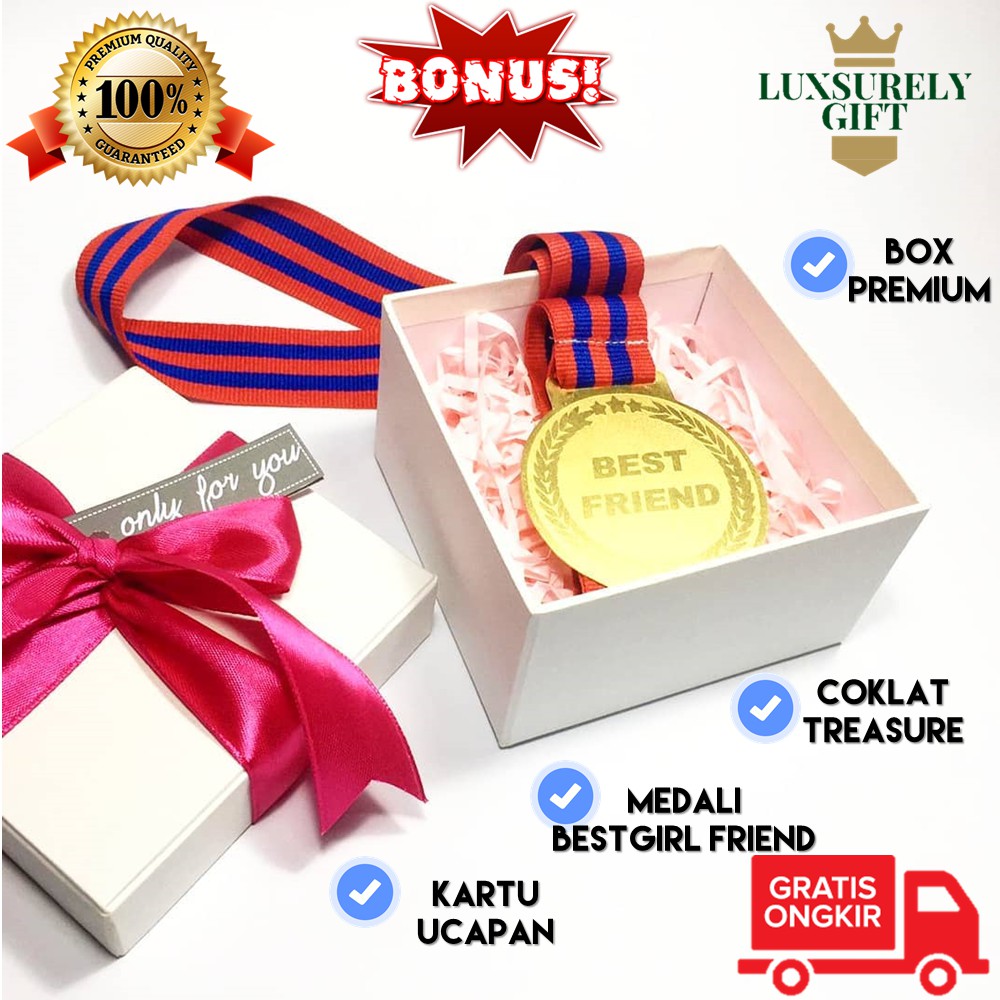 Kado Medali Best Friend Kado Ulang Tahun Kado Pernikahan Gift Box Kado Wisuda Hadiah Ulang Tahun Shopee Indonesia