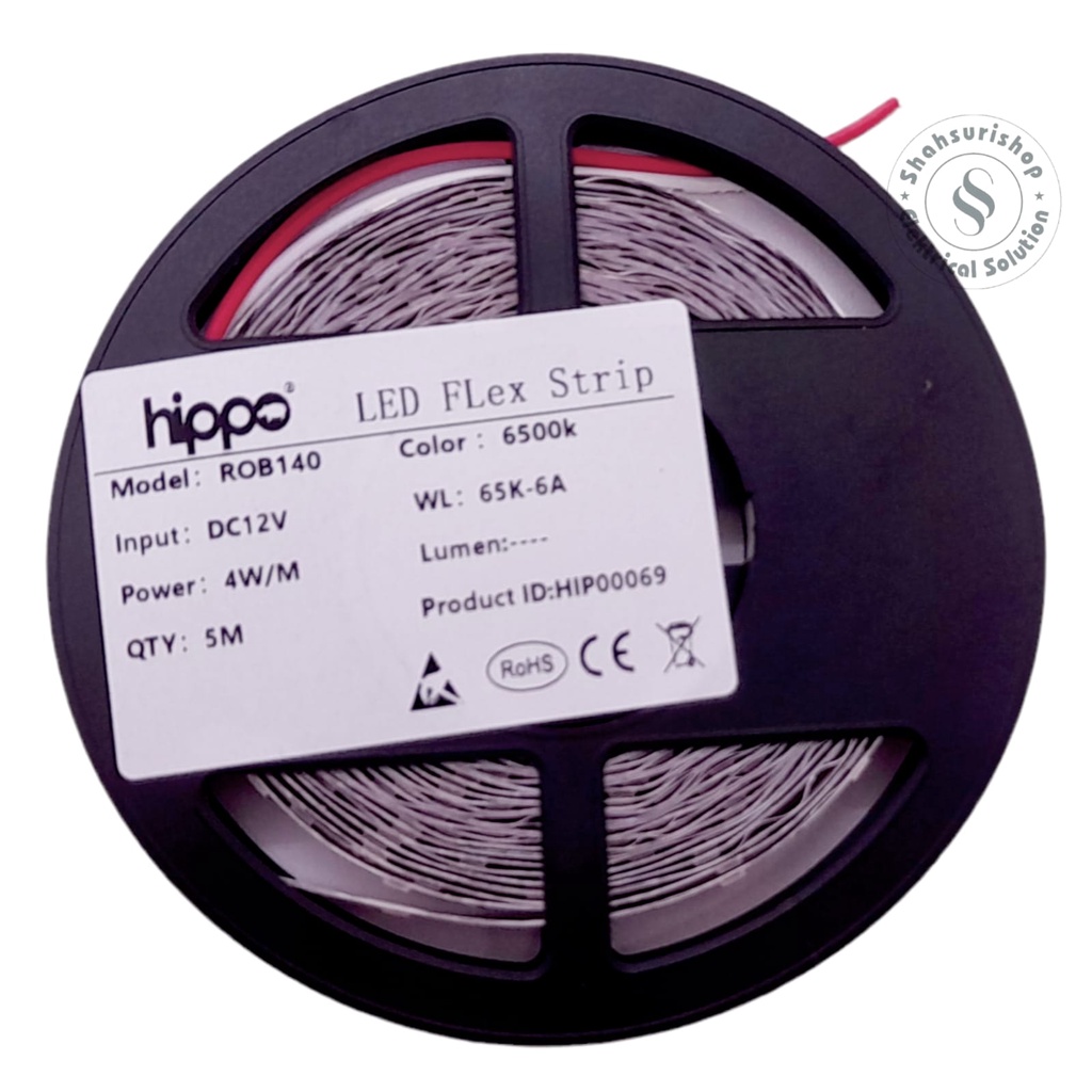 HIPPO LED STRIP 2835 IP33 Flexible Strip 6500K 12V 4W 5 METER