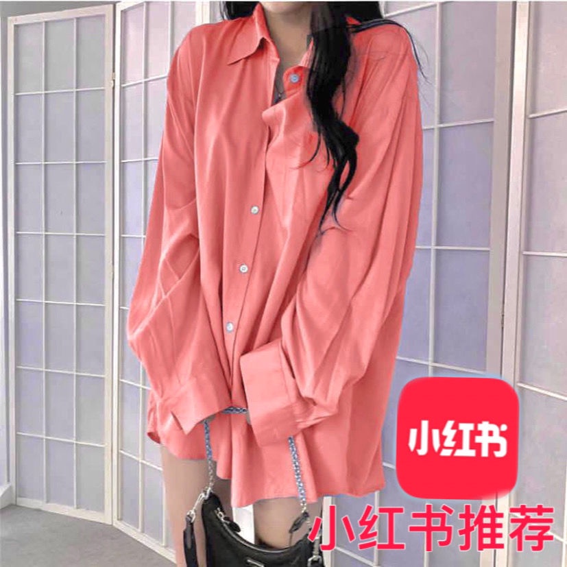 jaket korean style wanita korean style multicolor shirt long sleeve bf style loose mid-length thin s