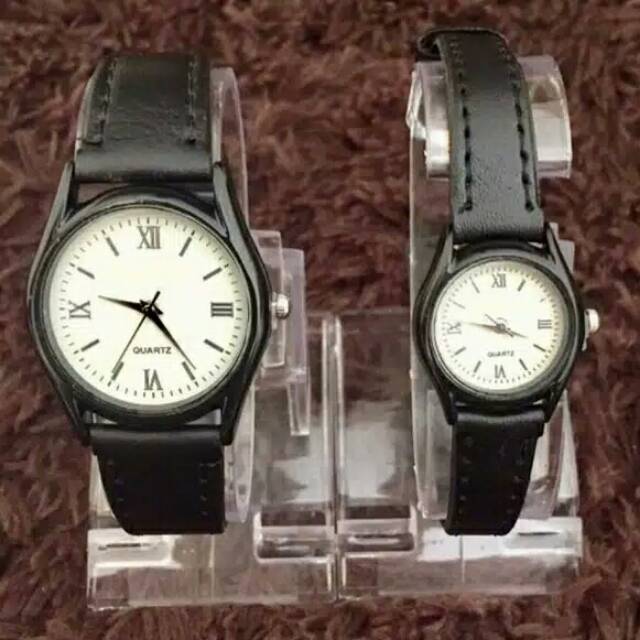 Terima Cod)Jam Tangan Couple Alba Strap Kulit (Dikirim Dari Jakarta)