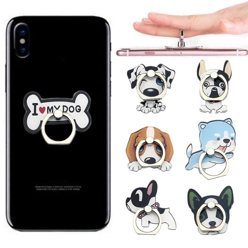 Universal Acrylic Finger Ring for Phone Lovely Dog Cartoon Phone Holder Stand