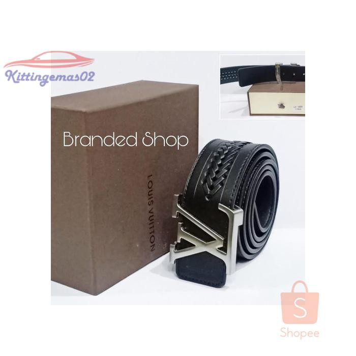 IKAT PINGGANG PRIA GESPER SABUK KTG2I1937 BELT LV LEATHER BLACK PREMIUM