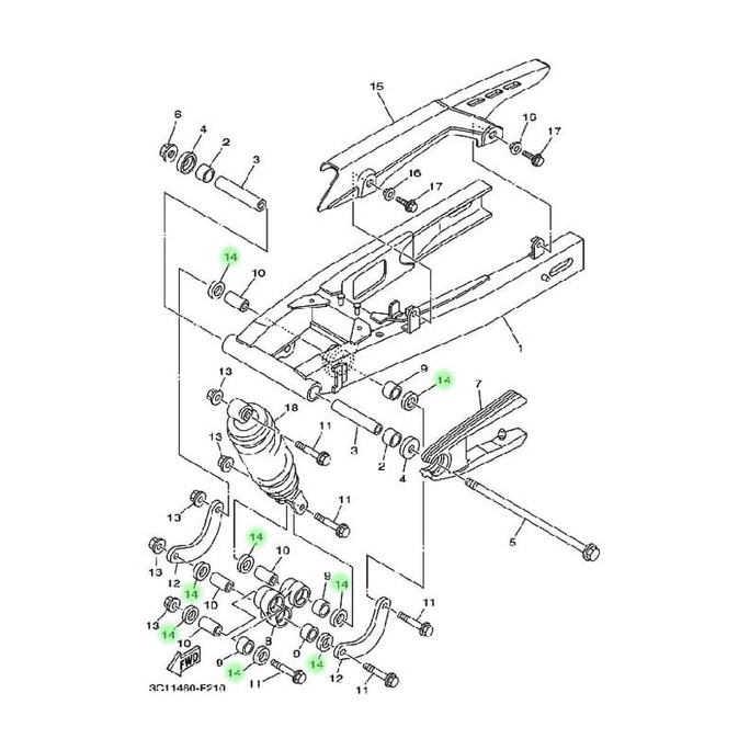 Seal Bosh Swing Arm Vixion 93106-17801 Yamaha Genuine Parts Bikewo98 Murah