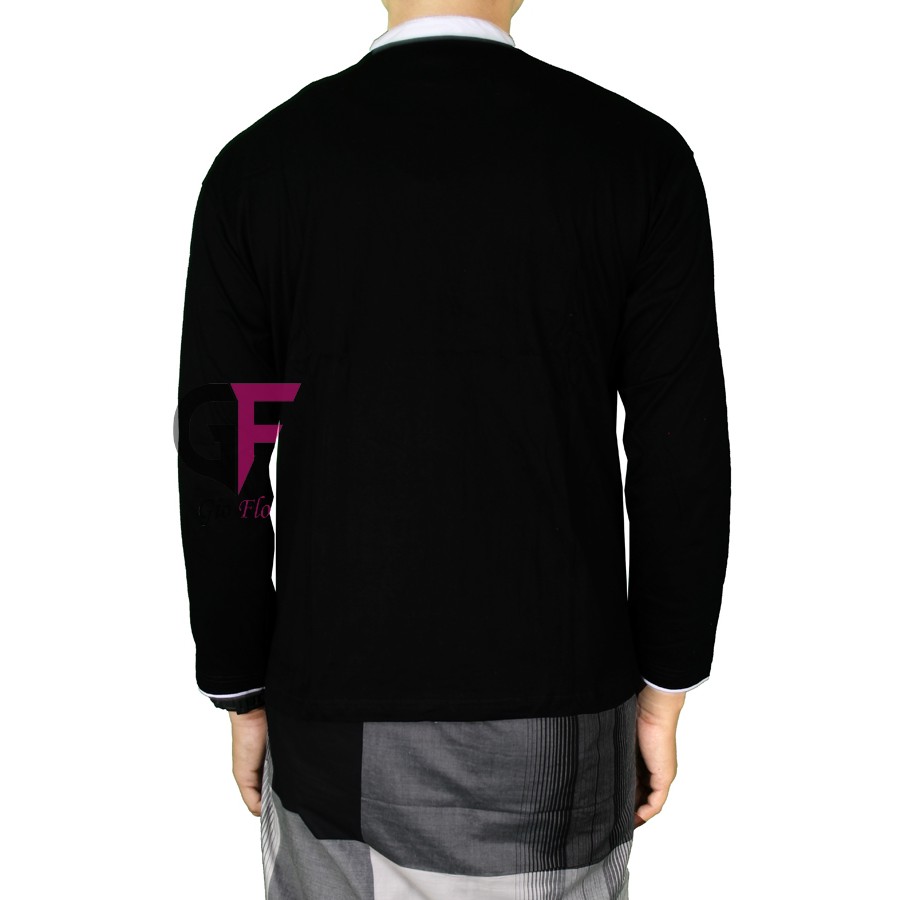 GIOFLO Pakaian Pria Baju Koko Panjang Bordir Terbaru Black / KKL 63