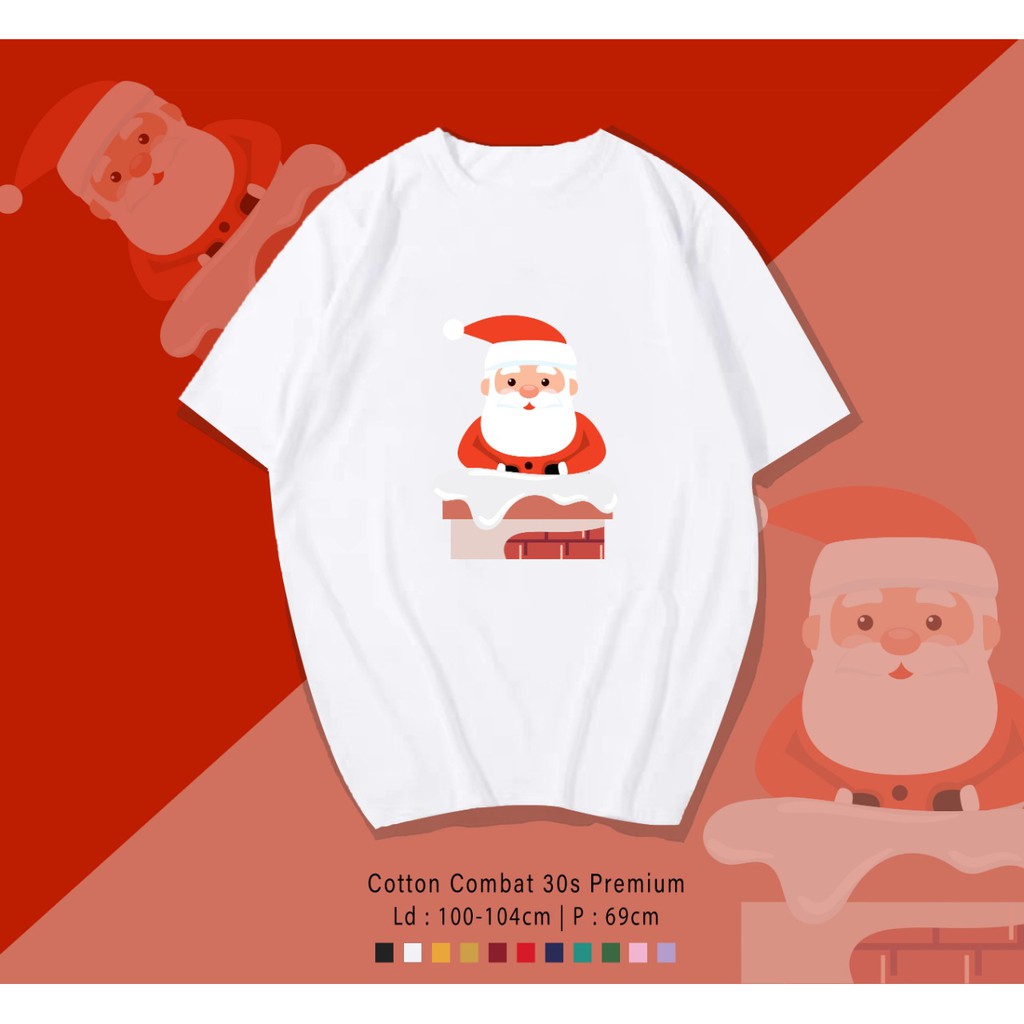 FREE CUSTOM NAMA - SANTA COMING T-SHIRT/ KAOS UNISEX CEWEK/COWOK EDISI NATAL/ KADO NATAL