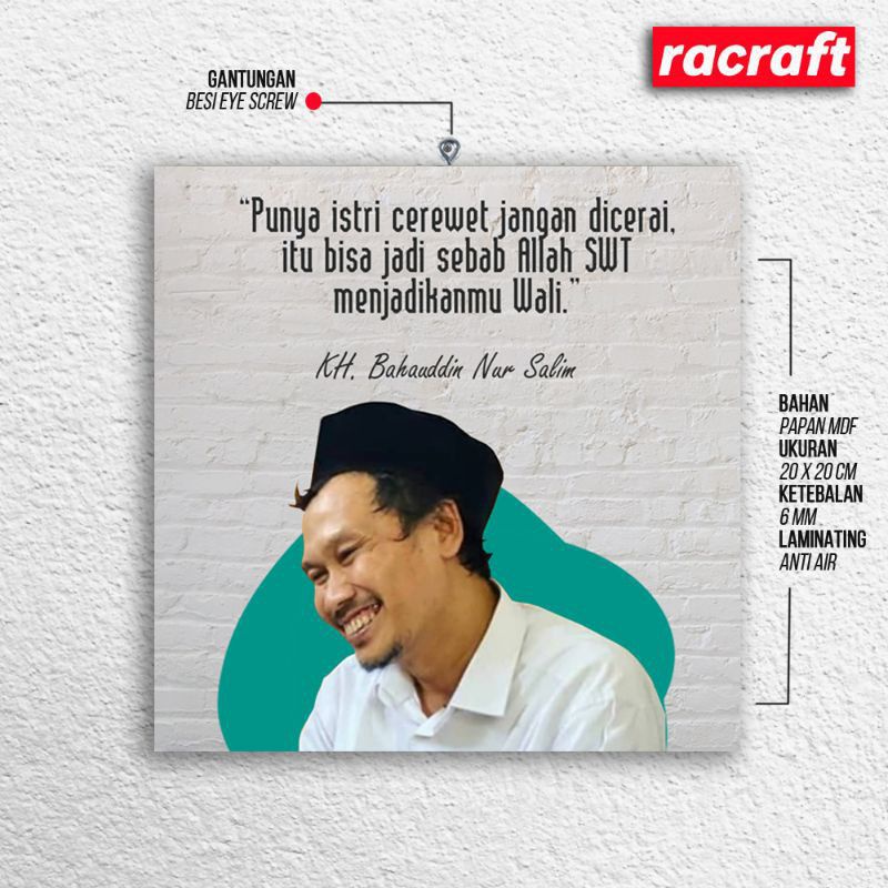 Walldecor l hiasan dinding gus baha punya istri cerewet