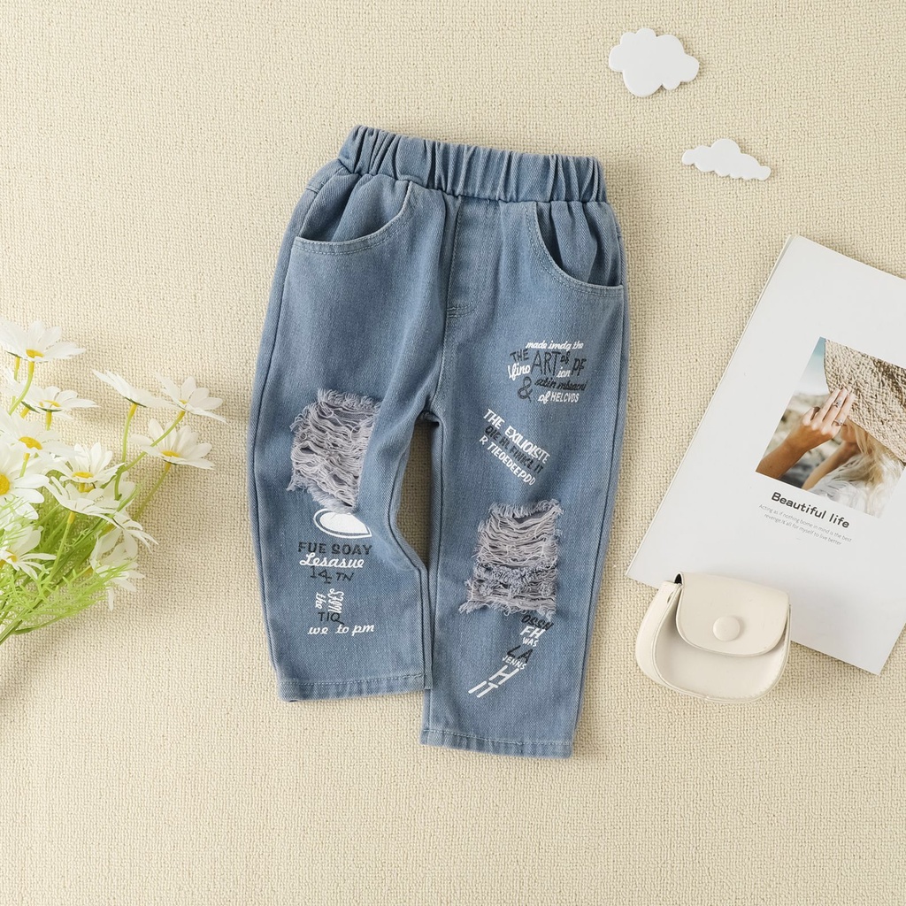 (LOLI-JKT) BS-254 SET ANAK CEWEK MODEL L.A JEANS SIZE 90-140