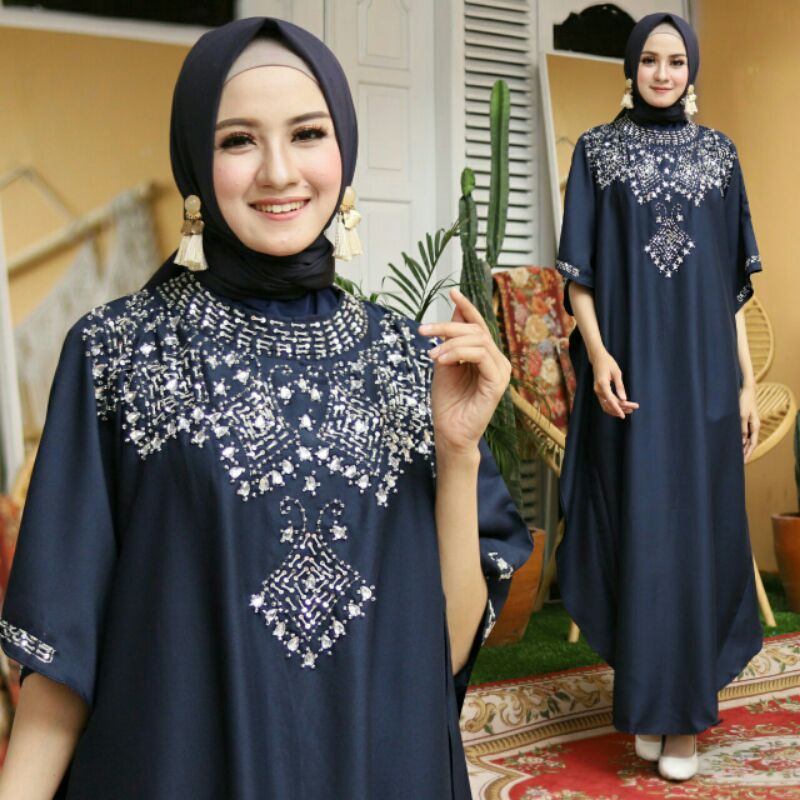 RM kaftan felisia mk Kaftan felisia bahan wallcreep import tebal ld 154 model kalong+panjang 140