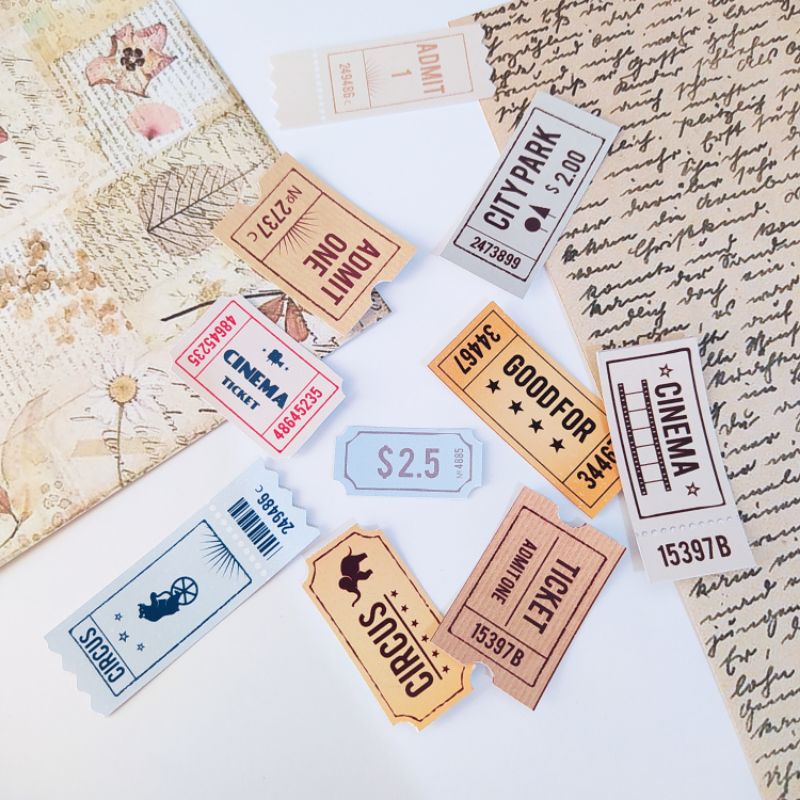 

COD Stiker tiket planner journal deco | stiker pack stiker aesthetic stiker tumblr stiker travel stiker hp stiker vintage stiker bujo