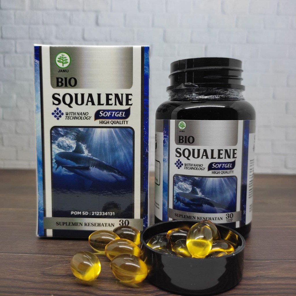 Bio Squalene 100% Original Squalen Ekstrak Minyak Hati Ikan Hiu Asli Isi 30 Sofgel BPOM Halal MUI