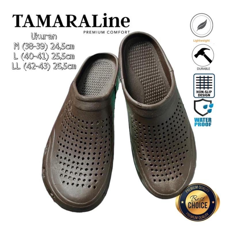 Sepatu Sandal Selop Slide Slip on Karet Pria Dewasa / Remaja - TAMARALINE 163 / Bahan Premium Lentur Empuk Ringan Kuat Anti Slip Anti Air Model Casual Santai Rumah Kerja Outdoor Kamar Mandi  Murah Original