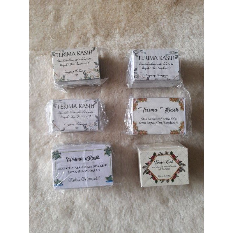 kartu tanda terimakasih souvenir undangan