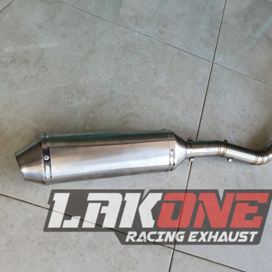 KNALPOT RACING OVAL TRAIL BASIC MESIN TIGER MEGAPRO SCORPIO RANGKA KLX