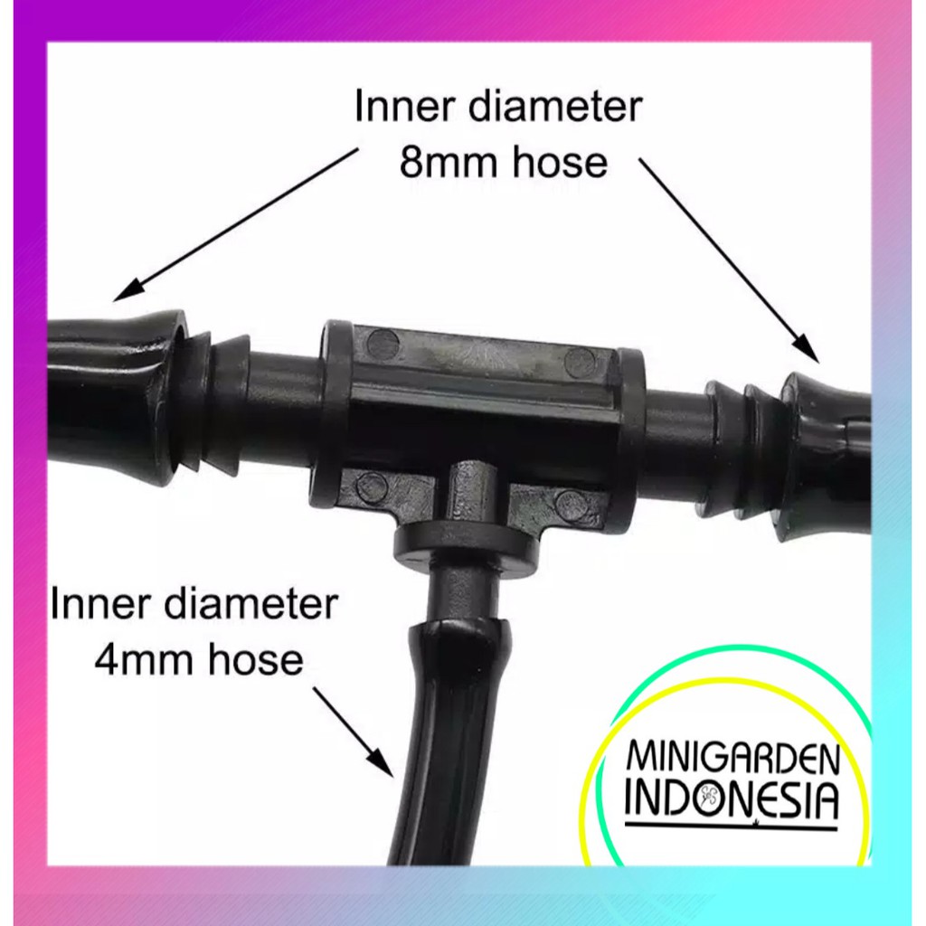 KONEKTOR TEE REDUCER 11MM KE 7MM fitting connector T selang PE 3 arah alat siram irigasi taman nepel