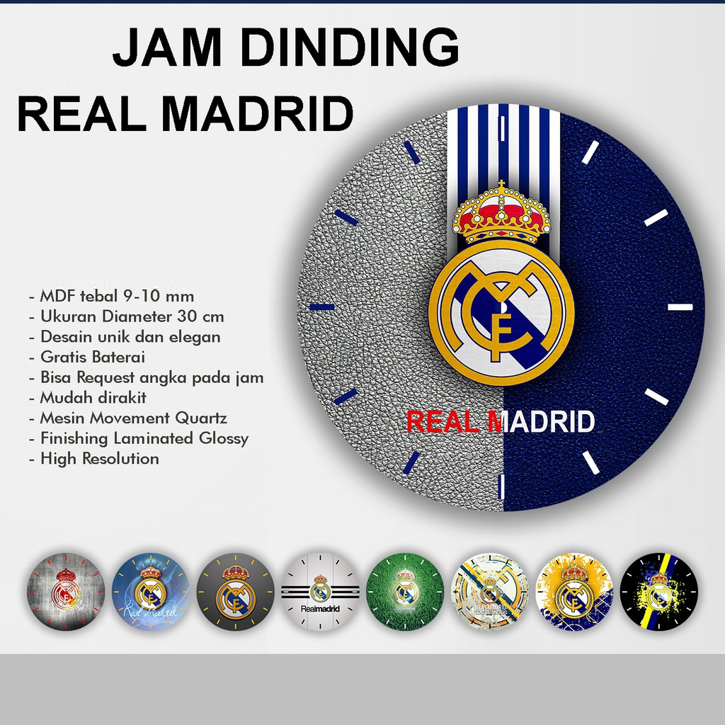 Jam Dinding Unik Jam Dinding Unik Minimalis Jam Dinding Bola Real Madrid
