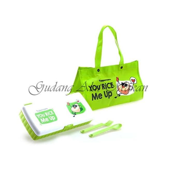 Unik Tupperware Lunch Keeper Rectangular Hijau Promo Agustus Limited