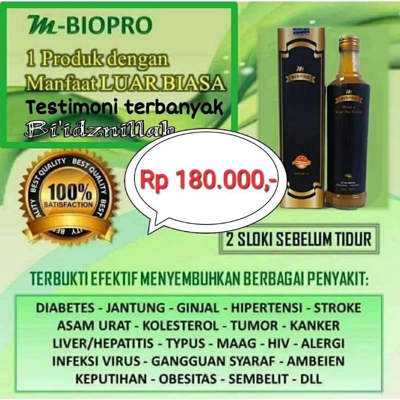 M Biopro Herbal Obat Wasir Komplikasi Vertigo Tumor KankerJantung Kolesterol Darah Tinggi Tipes Tiro