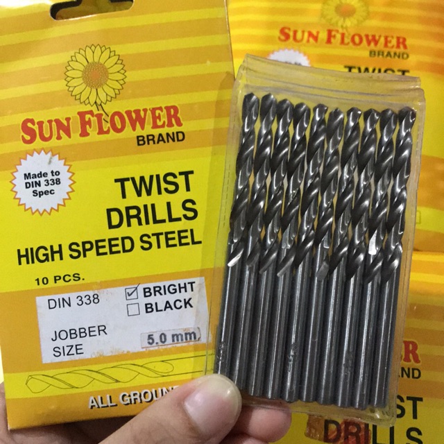 Mata Bor Besi SUN FLOWER 5mm - Hss Twist Drill Bit 5mm Bunga (1 pcs)