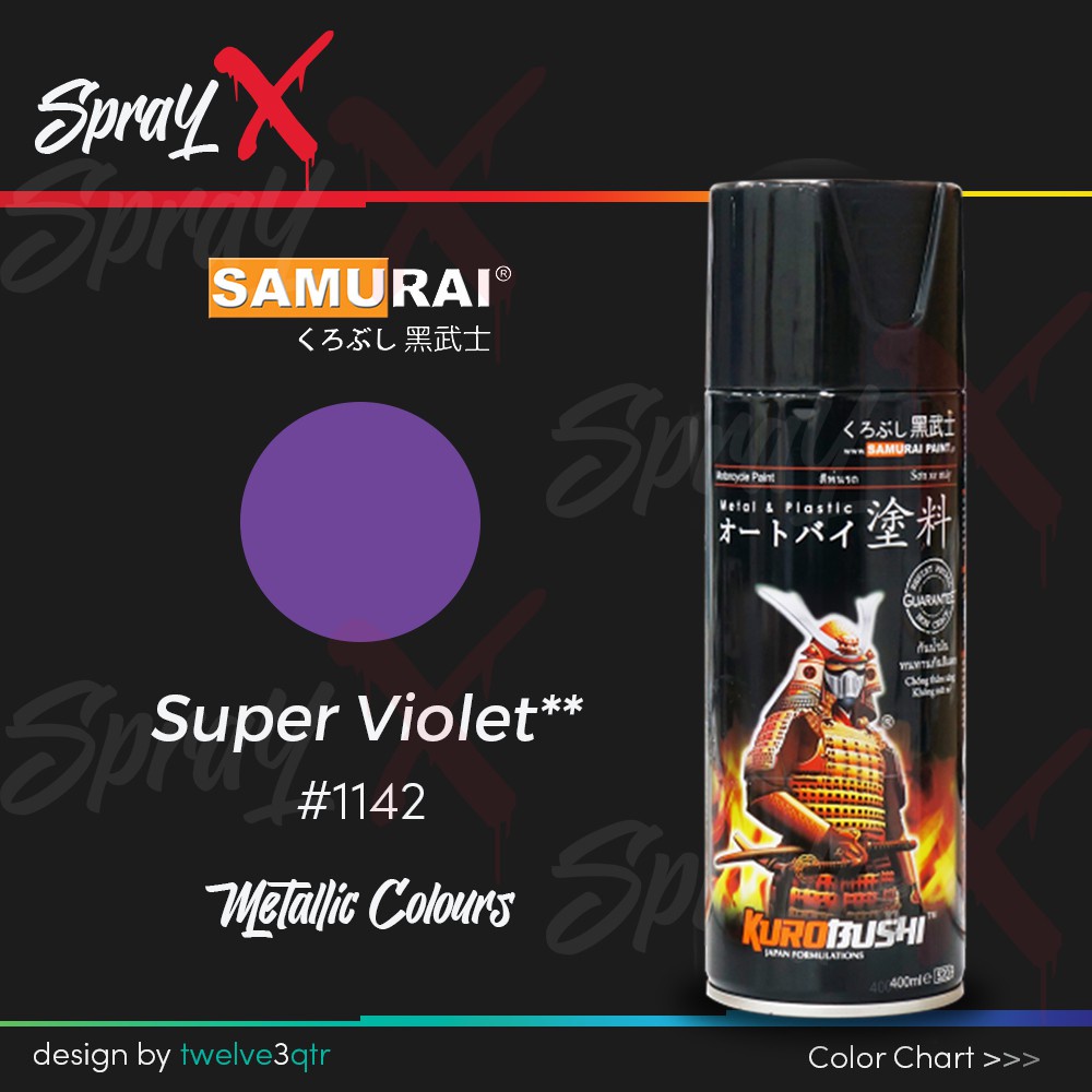 Samurai Paint 1142 SUPER VIOLET/Ungu metalik/Cat Semprot/Pylox/Pilox/Pilok/Motor/Sepeda/cat aerosol