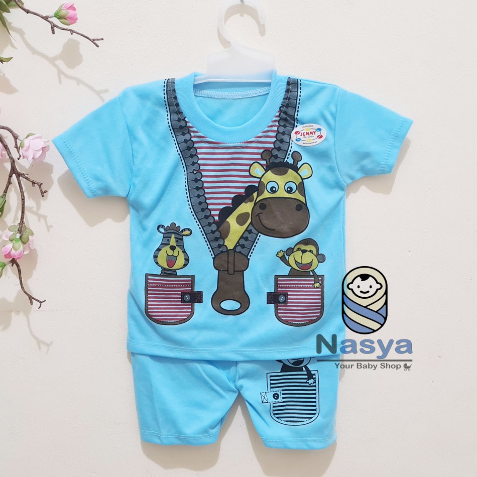 [J-010] Setelan Baju Bayi Pendek Murah Newborn (0-6 bulan)