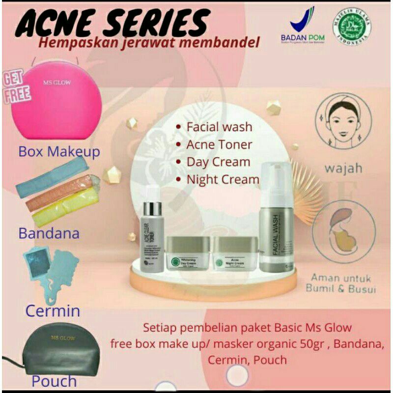 PAKET ACNE DAN SERUM LIFTING MS GLOW ORIGINAL (dropship)