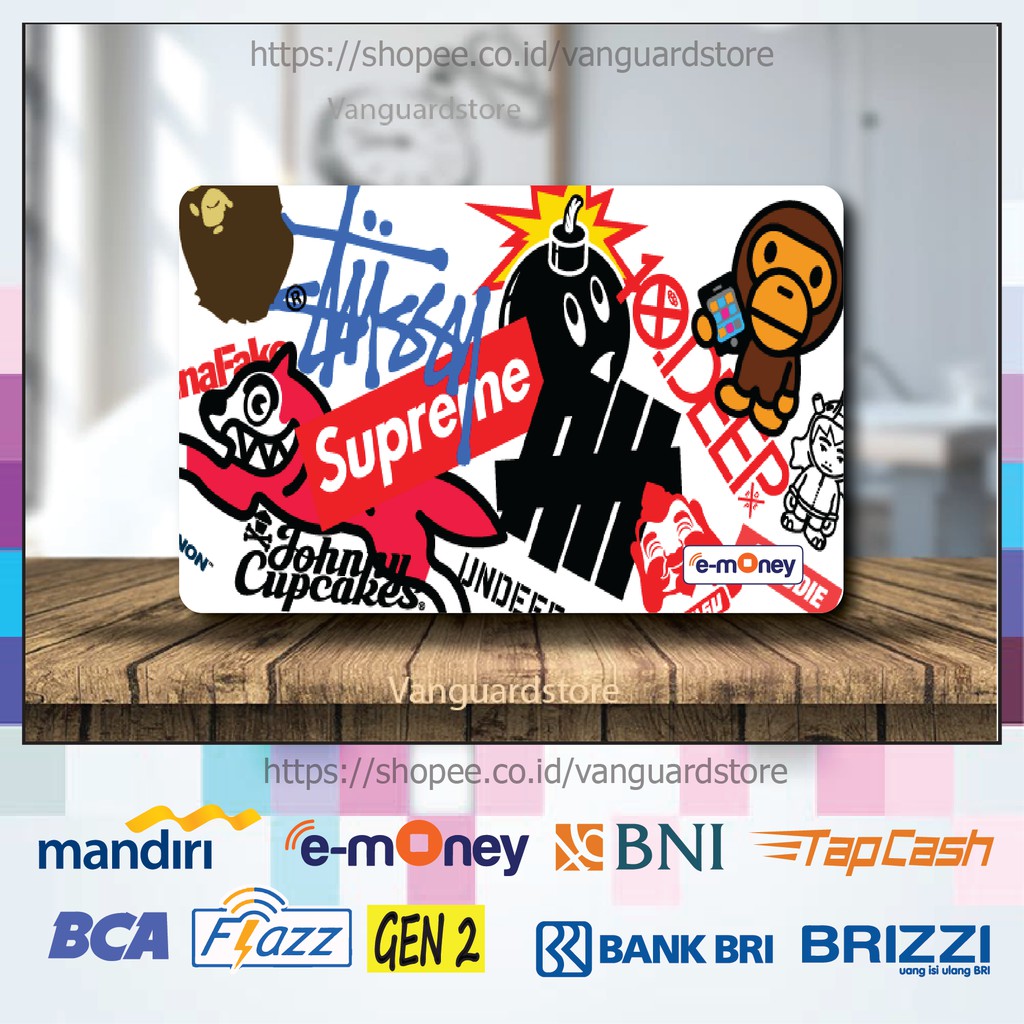 KARTU E MONEY E TOLL JOHNNY CUPCAKES SUPREME KUMPULAN 7 EMONEY MANDIRI FLAZZ BCA BNI TAPCASH BRIZZI