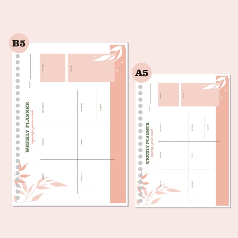 

Monthly Planner dan Daily Planner Simple Pink Pastel Edition